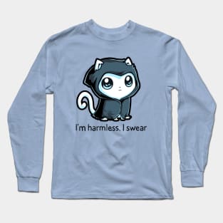 I'm Harmless! Cute Funny Cool Cat Kitten Animal Lover Quote Artwork Long Sleeve T-Shirt